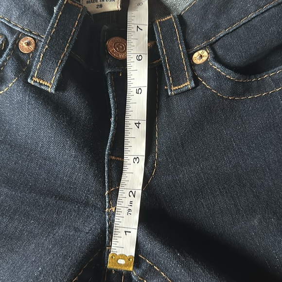 NWOT TRUE RELIGION DARK WASH JOEY SUPER LOW RISE SIZE 28 - Picture 7 of 10